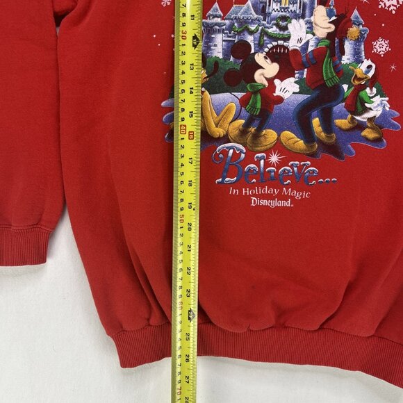 Vintage 90s Disneyland Holiday Christmas Sweater Size Medium Made In USA red - Picture 6 of 8